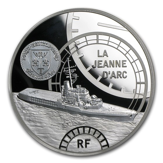 2012 5 oz Silver €50 Great French Ships Proof (The Jeanne D´Arc)