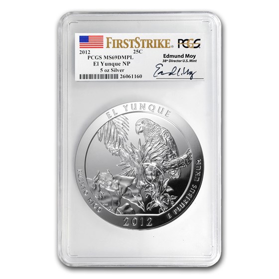 2012 5 oz Silver ATB El Yunque MS-69 DMPL PCGS (FS, Edmund Moy) 2012 5 oz Silver ATB El Yunque MS-69 DMPL PCGS (FS, Edmund Moy)