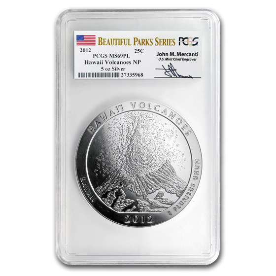 2012 5 oz Silver ATB Hawaii MS-69 PL PCGS (John Mercanti) 2012 5 oz Silver ATB Hawaii MS-69 PL PCGS (John Mercanti)
