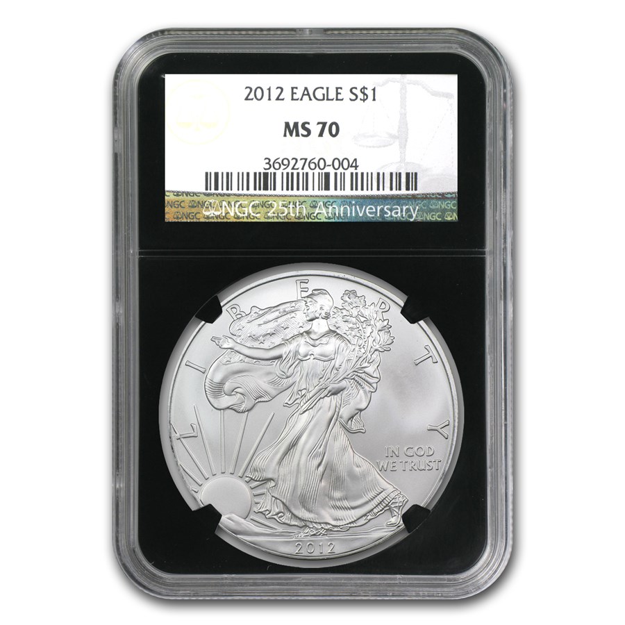 2012 American Silver Eagle MS-70 NGC (Retro Black Insert)
