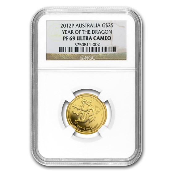 2012 AUS 1/4 oz Gold Lunar Year of the Dragon PF-69 NGC (SII) 2012 AUS 1/4 oz Gold Lunar Year of the Dragon PF-69 NGC (SII)