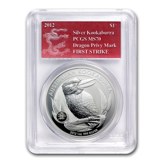 2012 AUS 1 oz Silver Kookaburra MS-70 PCGS (FS, Dragon Privy) 2012 AUS 1 oz Silver Kookaburra MS-70 PCGS (FS, Dragon Privy)