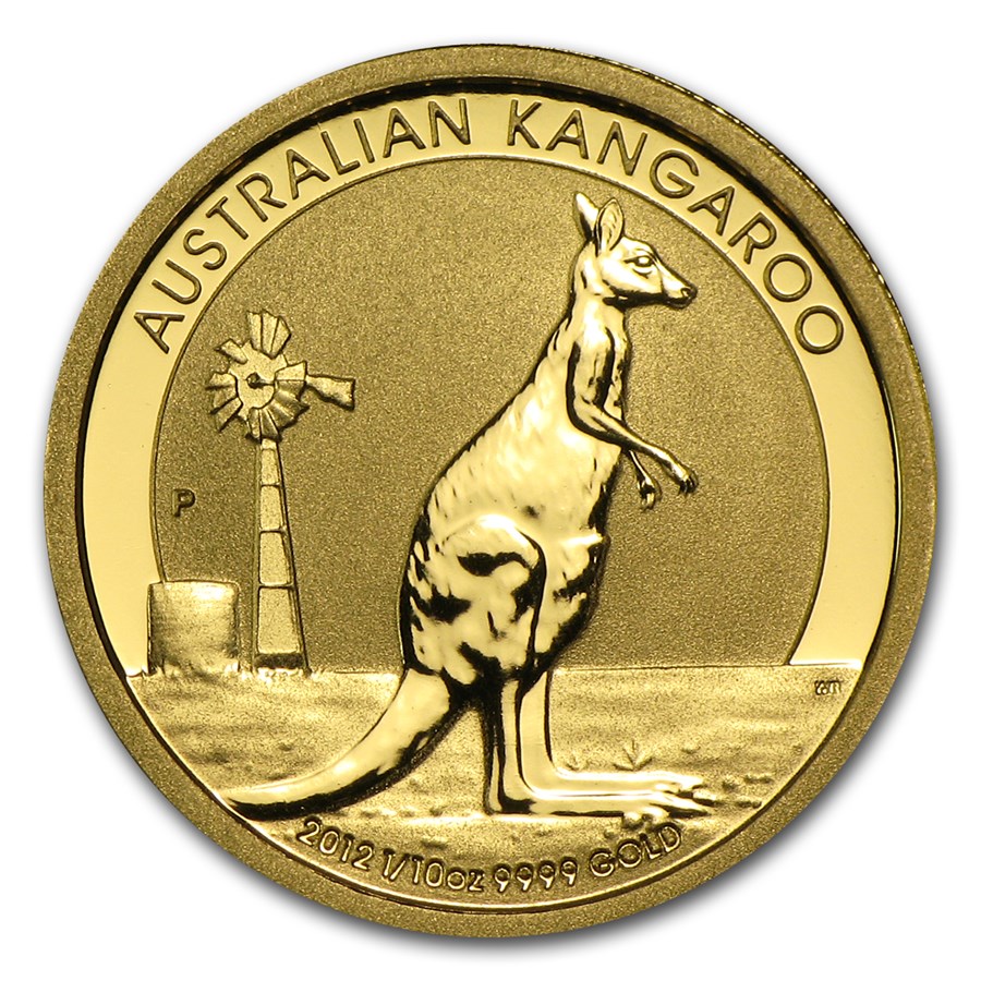 2012 Australia 1/10 oz Gold Kangaroo BU