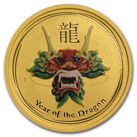 2012 Australia 1/10 oz Gold Lunar Dragon BU (SII, Green Color) 2012 Australia 1/10 oz Gold Lunar Dragon BU (SII, Green Color)