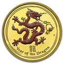 2012 Australia 1/10 oz Gold Lunar Dragon Prf (SII, Colorized)