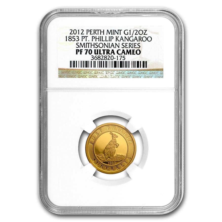 2012 Australia 1/2 oz Gold Kangaroo Port Phillip PF-70 UCAM NGC
