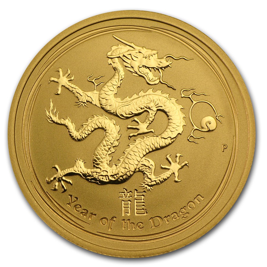 2012 Australia 1/2 oz Gold Lunar Dragon BU (Series II)