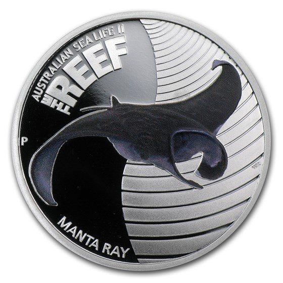 2012 Australia 1/2 oz Silver Manta Ray Proof 2012 Australia 1/2 oz Silver Manta Ray Proof