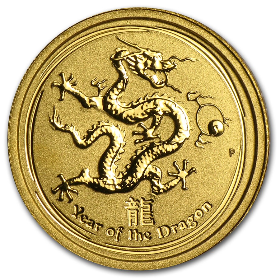 2012 Australia 1/20 oz Gold Lunar Dragon BU (Series II)