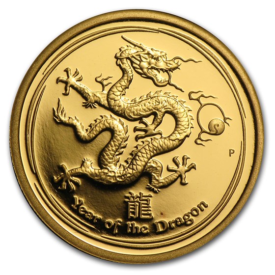 2012 Australia 1/4 oz Gold Lunar Dragon Proof (Series II)