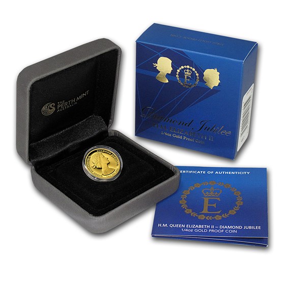 2012 Australia 1/4 oz Proof Gold $25 Diamond Jubilee 2012 Australia 1/4 oz Proof Gold $25 Diamond Jubilee