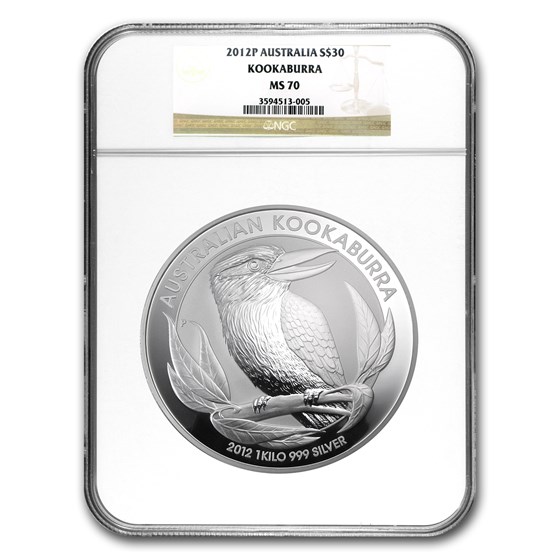 2012 Australia 1 kilo Silver Kookaburra MS-70 NGC 2012 Australia 1 kilo Silver Kookaburra MS-70 NGC