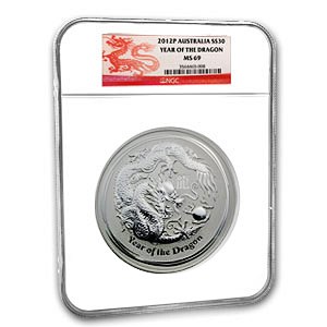 2012 Australia 1 kilo Silver Year of the Dragon MS-69 NGC 2012 Australia 1 kilo Silver Year of the Dragon MS-69 NGC