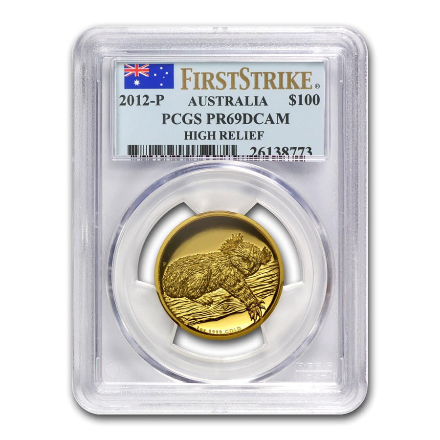 2012 Australia 1 oz Gold Koala PR-69 PCGS (FS, High Relief)