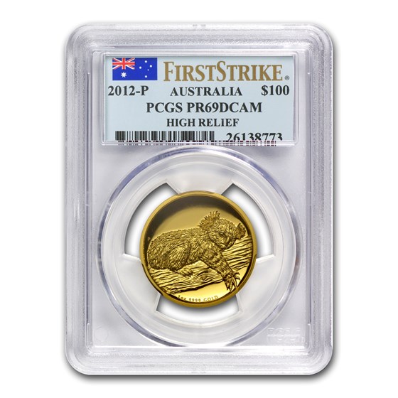 2012 Australia 1 oz Gold Koala PR-69 PCGS (FS, High Relief) 2012 Australia 1 oz Gold Koala PR-69 PCGS (FS, High Relief)