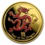 2012 Australia 1 oz Gold Lunar Dragon Pf (Series II, Colorized)
