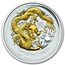 2012 Australia 1 oz Silver Dragon BU (Gilded, Capsule)