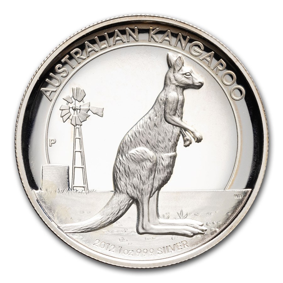 2012 Australia 1 oz Silver Kangaroo Proof High Relief (Coin Only)