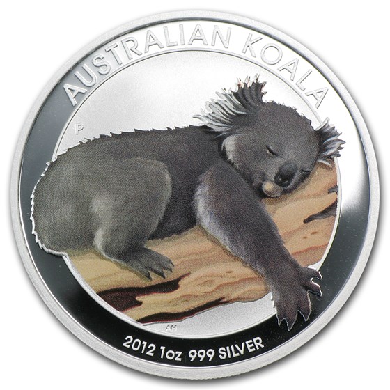 2012 Australia 1 oz Silver Koala BU (Colorized, In Capsule)