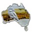 2012 Australia 1 oz Silver Kookaburra (Map Shape)