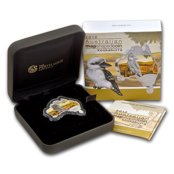 2012 Australia 1 oz Silver Kookaburra (Map Shape) 2012 Australia 1 oz Silver Kookaburra (Map Shape)