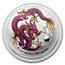 2012 Australia 1 oz Silver Purple Dragon BU (ANDA, Brisbane)