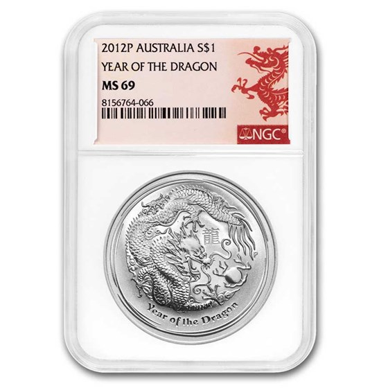 2012 Australia 1 oz Silver Year of the Dragon MS-69 NGC 2012 Australia 1 oz Silver Year of the Dragon MS-69 NGC