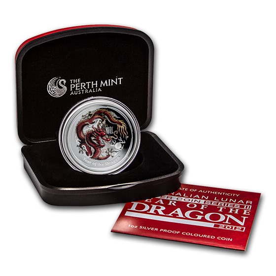 2012 Australia 1 oz Silver Year of the Dragon Proof (Colorized) 2012 Australia 1 oz Silver Year of the Dragon Proof (Colorized)