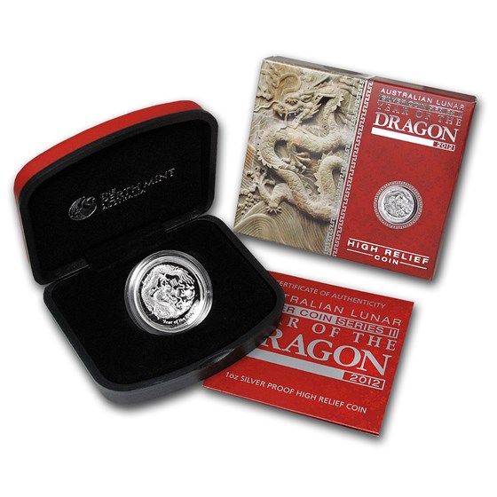 2012 Australia 1 oz Silver Year of the Dragon Proof (HR) 2012 Australia 1 oz Silver Year of the Dragon Proof (HR)