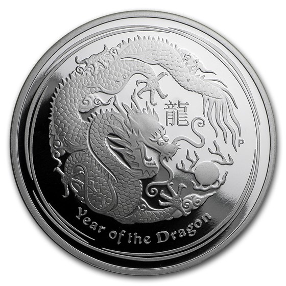 2012 Australia 1 oz Silver Year of the Dragon Proof