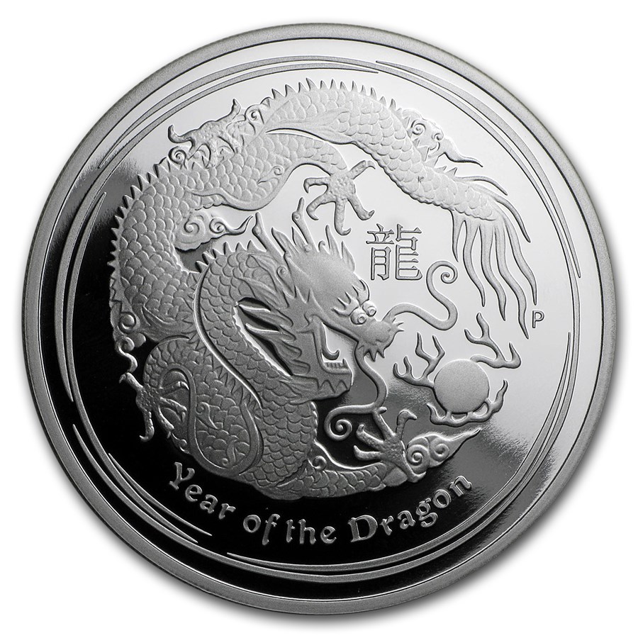 2012 Australia 1 oz Silver Year of the Dragon Proof