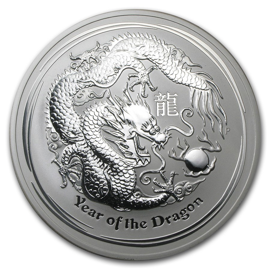 2012 Australia 10 oz Silver Year of the Dragon BU