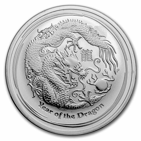 2012 Australia 2 oz Silver Year of the Dragon BU (Damaged) 2012 Australia 2 oz Silver Year of the Dragon BU (Damaged)