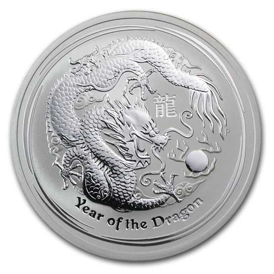 2012 Australia 2 oz Silver Year of the Dragon BU 2012 Australia 2 oz Silver Year of the Dragon BU