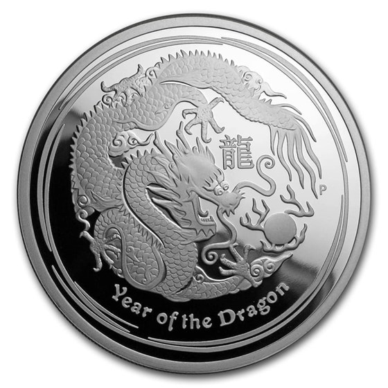 2012 Australia 2 oz Silver Year of the Dragon Proof 2012 Australia 2 oz Silver Year of the Dragon Proof