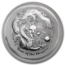 2012 Australia 5 oz Silver Year of the Dragon BU