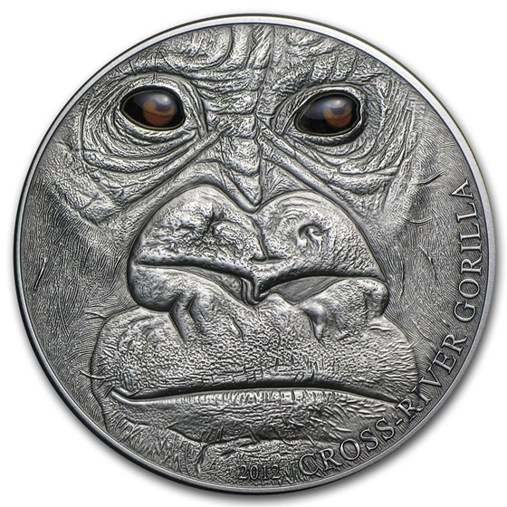 2012 Cameroon 1 oz Silver 1000FR CFA Cross River Gorilla 2012 Cameroon 1 oz Silver 1000FR CFA Cross River Gorilla