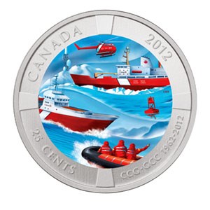2012 Canada $0.25 50th Anniv Canadian Coast Guard (Colored) 2012 Canada $0.25 50th Anniv Canadian Coast Guard (Colored)