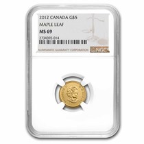 Buy 2012 Canadian 1/10 oz Gold Maple Leaf MS-69 NGC | APMEX