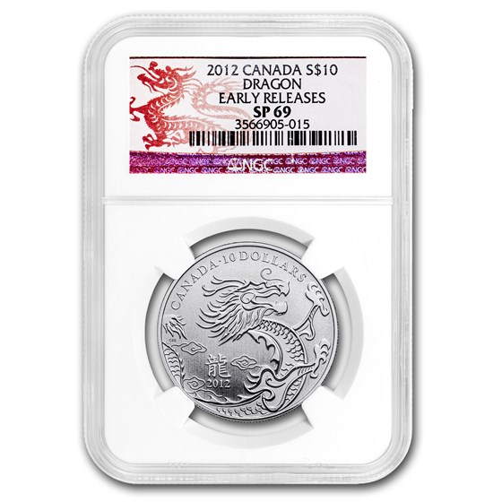 2012 Canada 1/2 oz Silver $10 Year of the Dragon SP-69 NGC (ER) 2012 Canada 1/2 oz Silver $10 Year of the Dragon SP-69 NGC (ER)