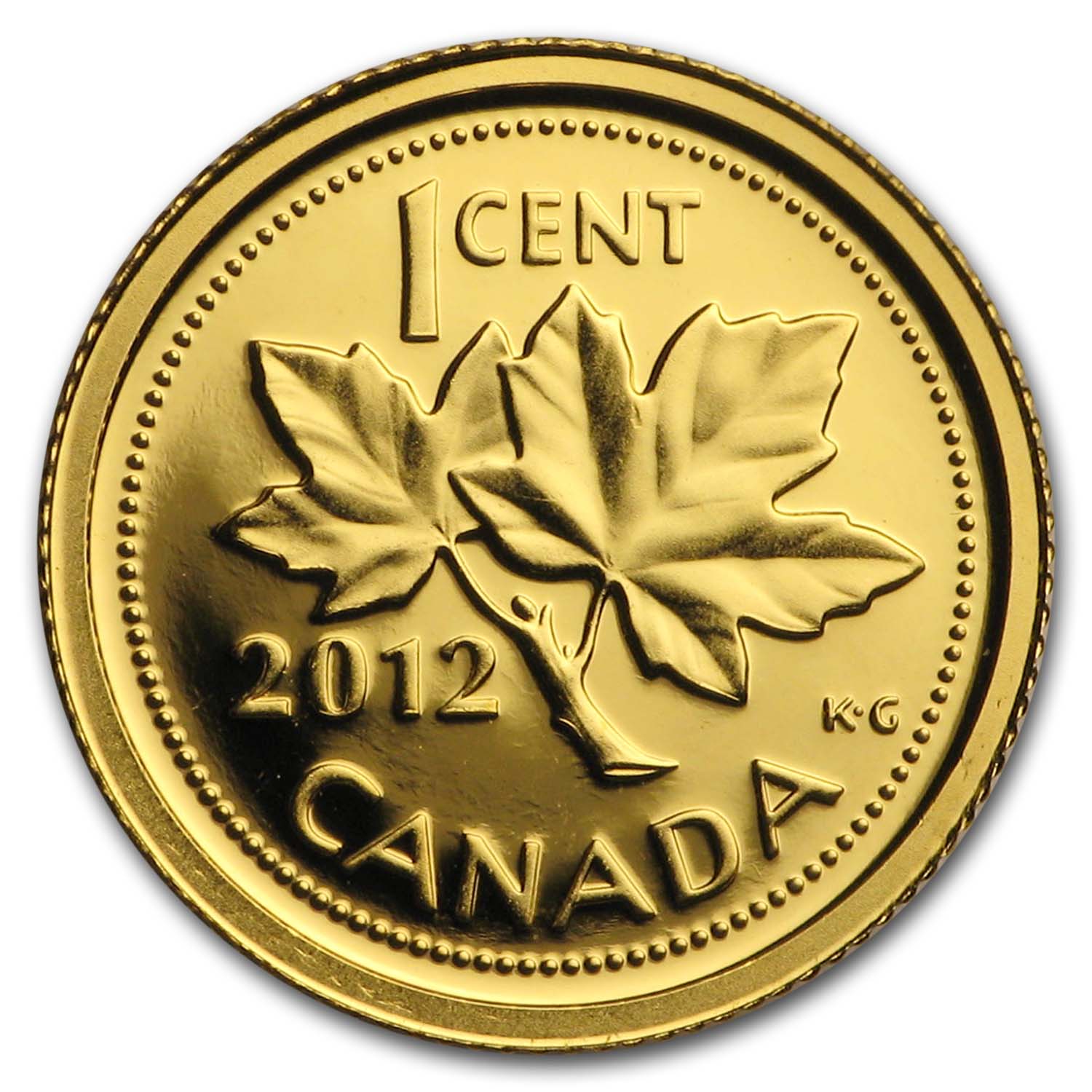 Gold Coin 2012 Canada 1/25oz Farewell to the Penny 