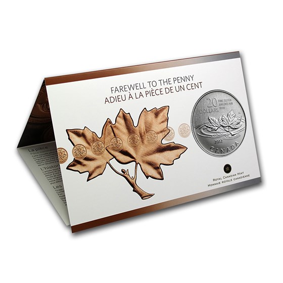 2012 Canada 1/4 oz Silver $20 Farewell to Penny (w/COA Card) 2012 Canada 1/4 oz Silver $20 Farewell to Penny (w/COA Card)