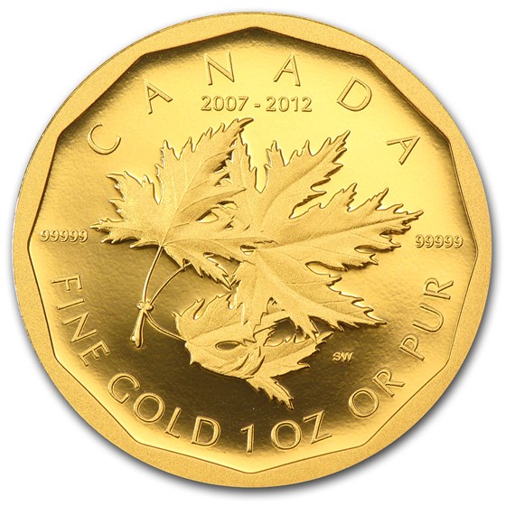 2012 Canada 1 oz Proof Gold $1 Million Coin 5th Anniv