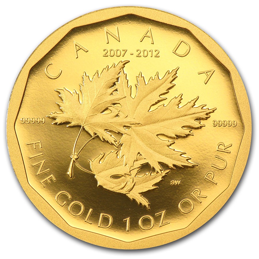 2012 Canada 1 oz Proof Gold $1 Million Coin 5th Anniv