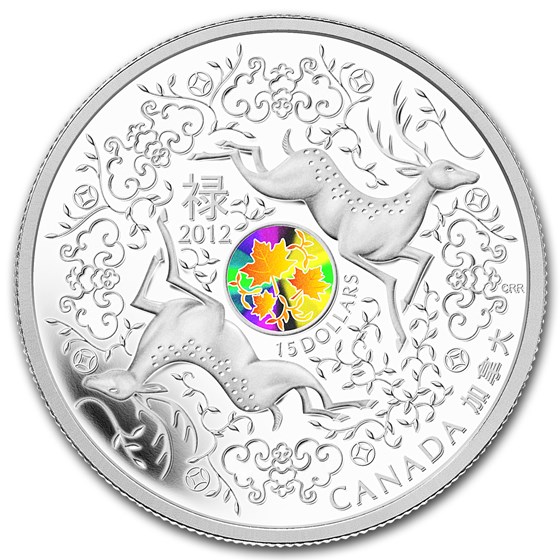 2012 Canada 1 oz Silver $15 Maple of Good Fortune (w/Hologram) 2012 Canada 1 oz Silver $15 Maple of Good Fortune (w/Hologram)