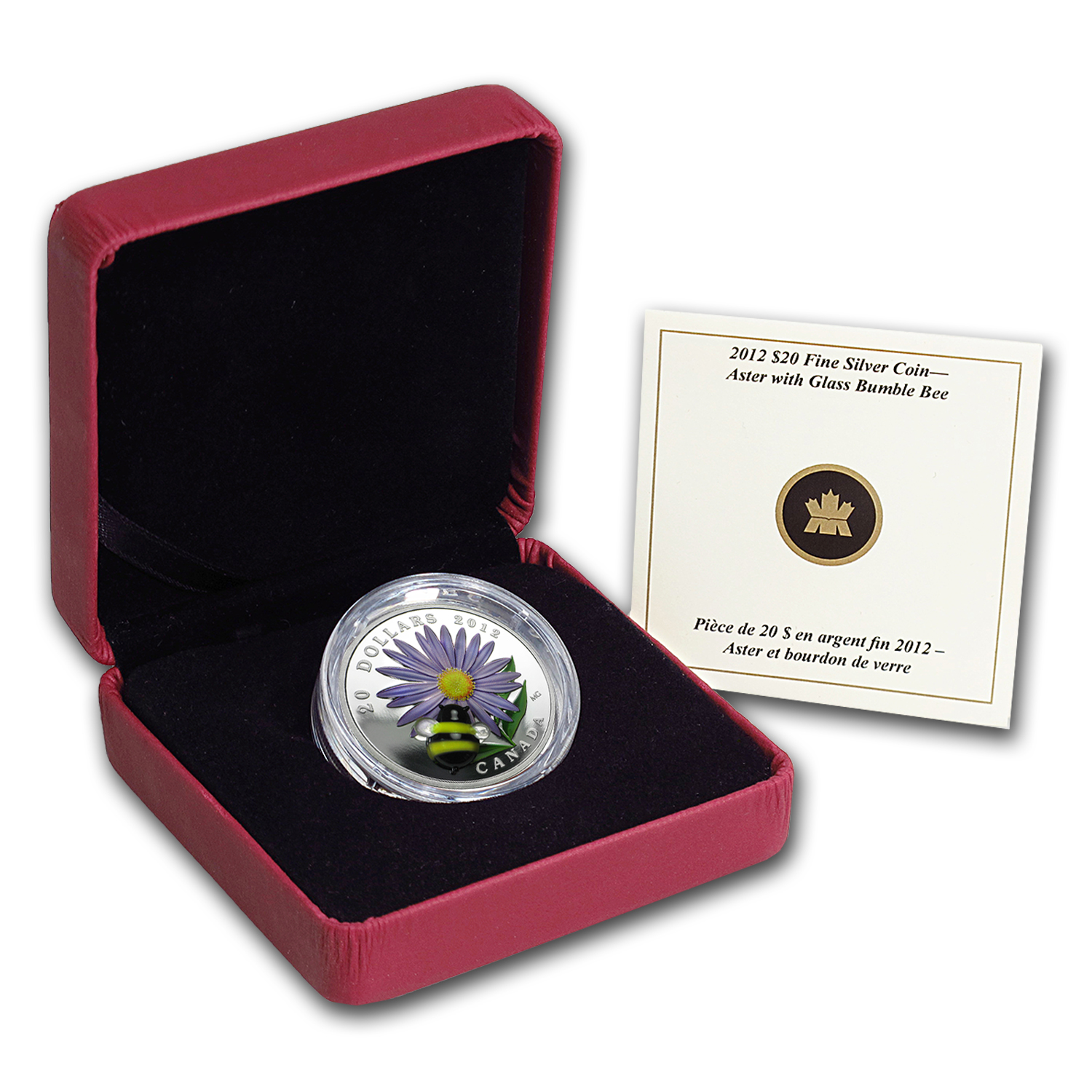 Buy 2012 Canada 1 oz Silver $20 Aster & Venetian Glass Bumblebee