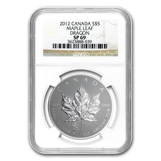 2012 Canada 1 oz Silver Maple Leaf Dragon Privy SP-69 NGC 2012 Canada 1 oz Silver Maple Leaf Dragon Privy SP-69 NGC