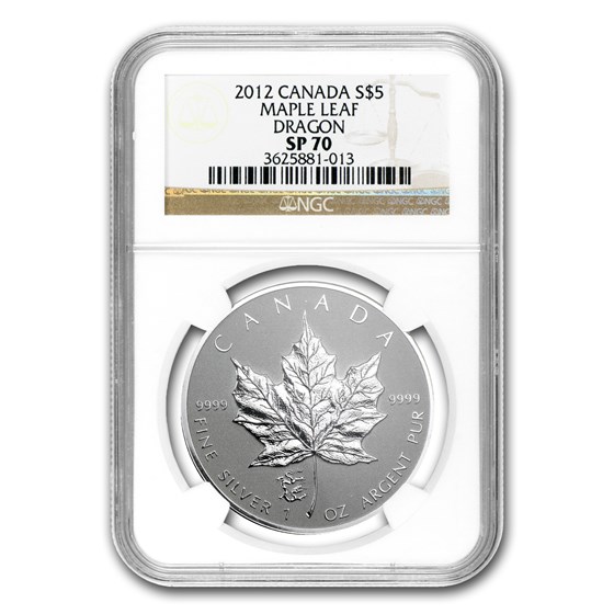 2012 Canada 1 oz Silver Maple Leaf Dragon Privy SP-70 NGC 2012 Canada 1 oz Silver Maple Leaf Dragon Privy SP-70 NGC