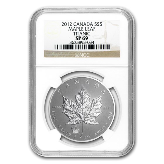 2012 Canada 1 oz Silver Maple Leaf Titanic Privy SP-69 NGC 2012 Canada 1 oz Silver Maple Leaf Titanic Privy SP-69 NGC