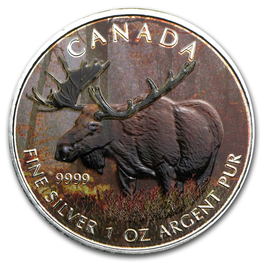 Buy 2012 Canada 1 oz Silver Wildlife Series Moose (Full Color) | APMEX